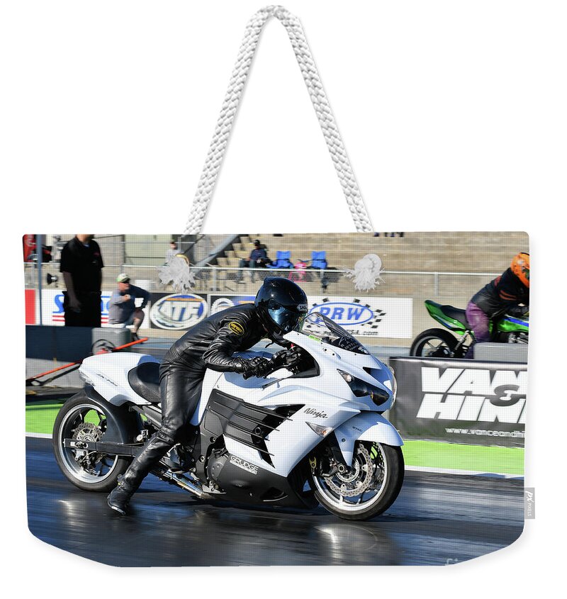 Motorcycle Weekender Tote Bag featuring the photograph Mancup SGMP 2017 by JT #98 by Jack Norton