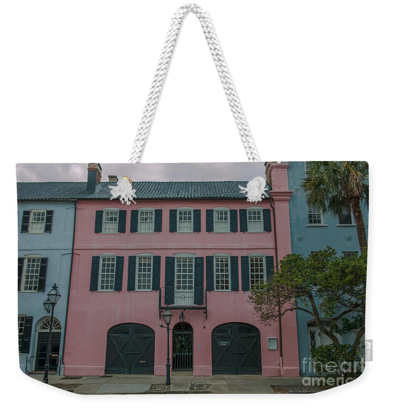 Rainbow Row Weekender Tote Bag featuring the photograph 99 And 101 by Dale Powell