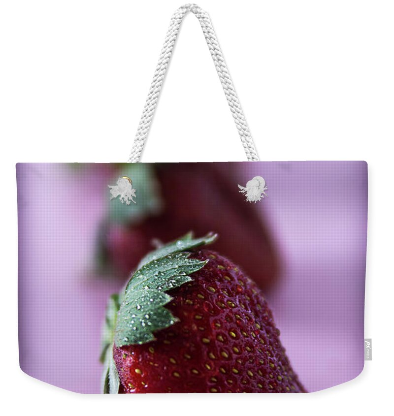Leaf Weekender Tote Bag featuring the photograph A Berry Delight by Deborah Klubertanz