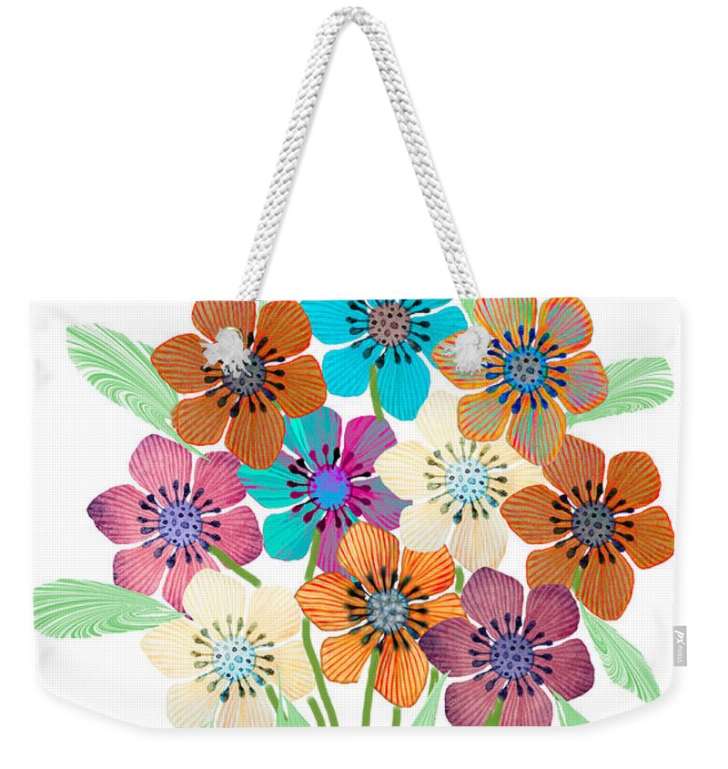 Bouquet Weekender Tote Bag featuring the digital art A Bouquet for You by Rosalie Scanlon