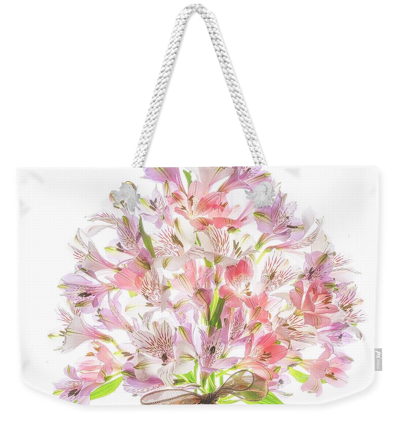 Alstromeria Weekender Tote Bag featuring the photograph A bouquet for Mother's day. by Usha Peddamatham