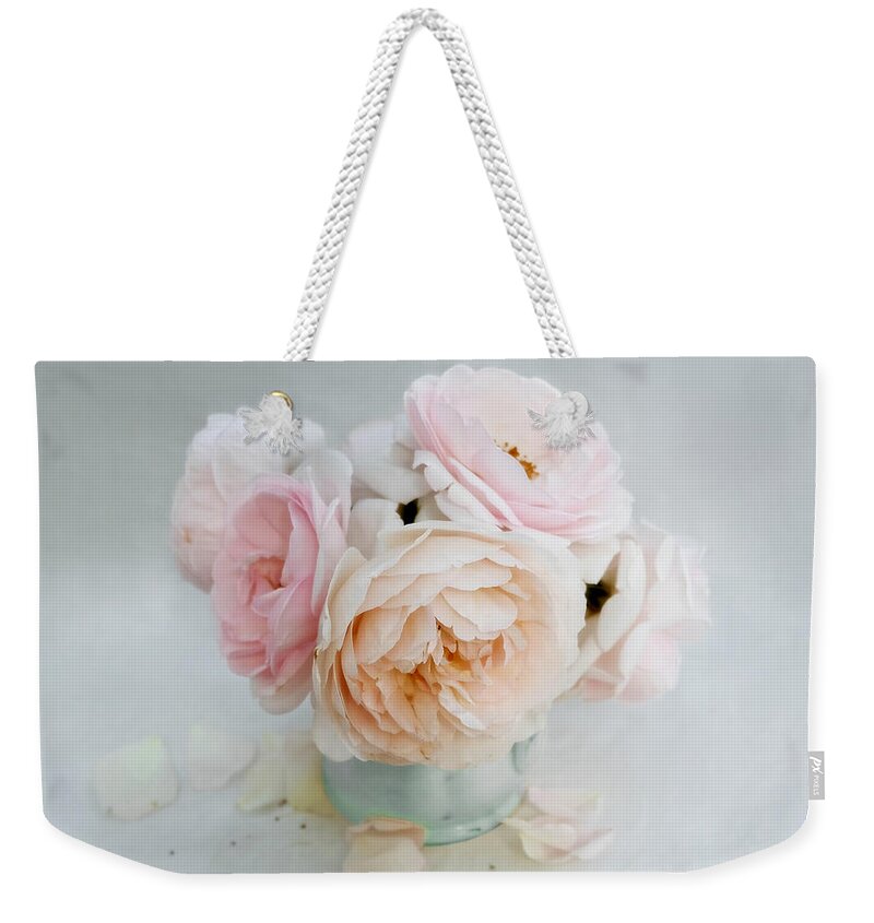 Still Life Weekender Tote Bag featuring the photograph A Bouquet of June Roses by Louise Kumpf