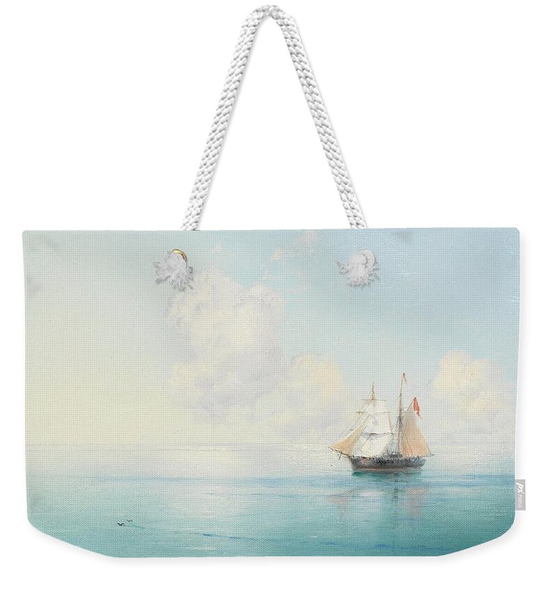 Ivan Konstantinovich Aivazovsky (russian Weekender Tote Bag featuring the painting A Calm Morning at Sea by MotionAge Designs