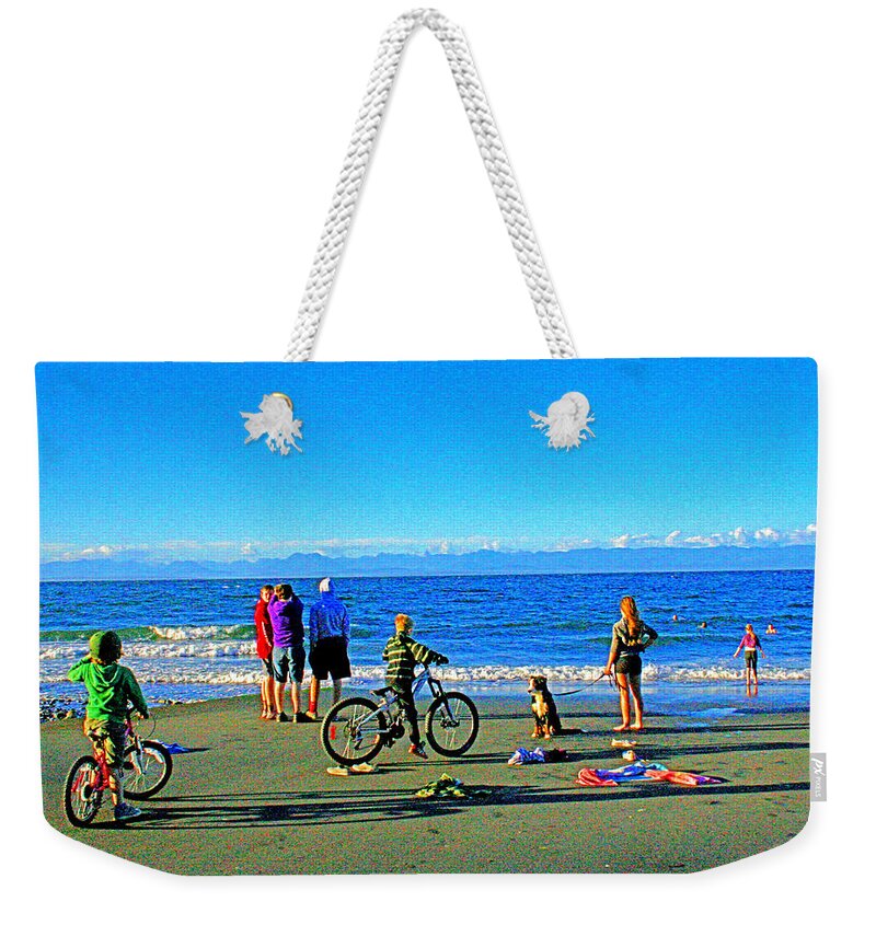 Vanvouver Island Bc Weekender Tote Bag featuring the digital art A Canadian Beach by Joseph Coulombe