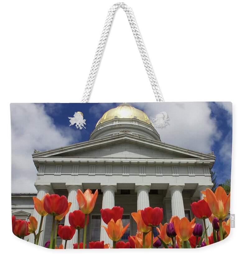 Tulips Weekender Tote Bag featuring the photograph A Capitol Day by Alice Mainville