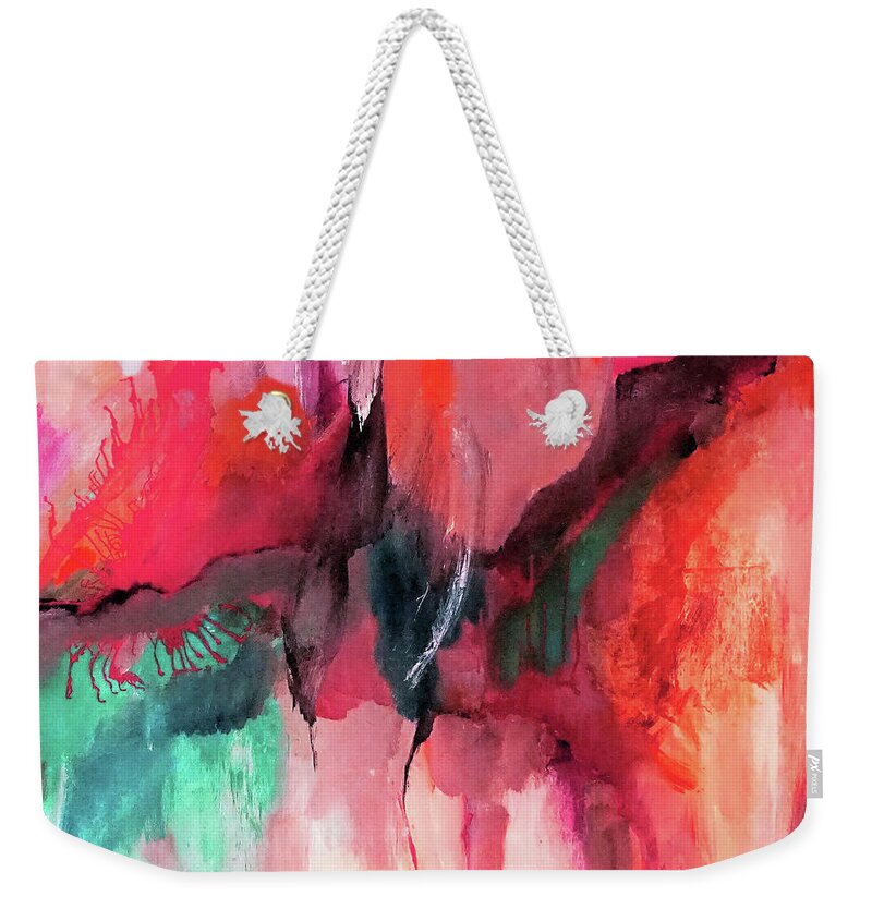 Change Weekender Tote Bag featuring the digital art A Change Of Color Abstract By Lisa Kaiser by Lisa Kaiser