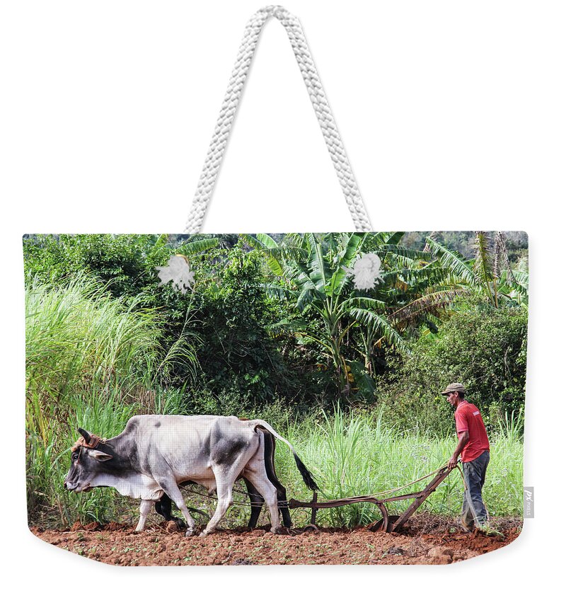Cuba Weekender Tote Bag featuring the photograph A Cuban Tractor by Marla Craven