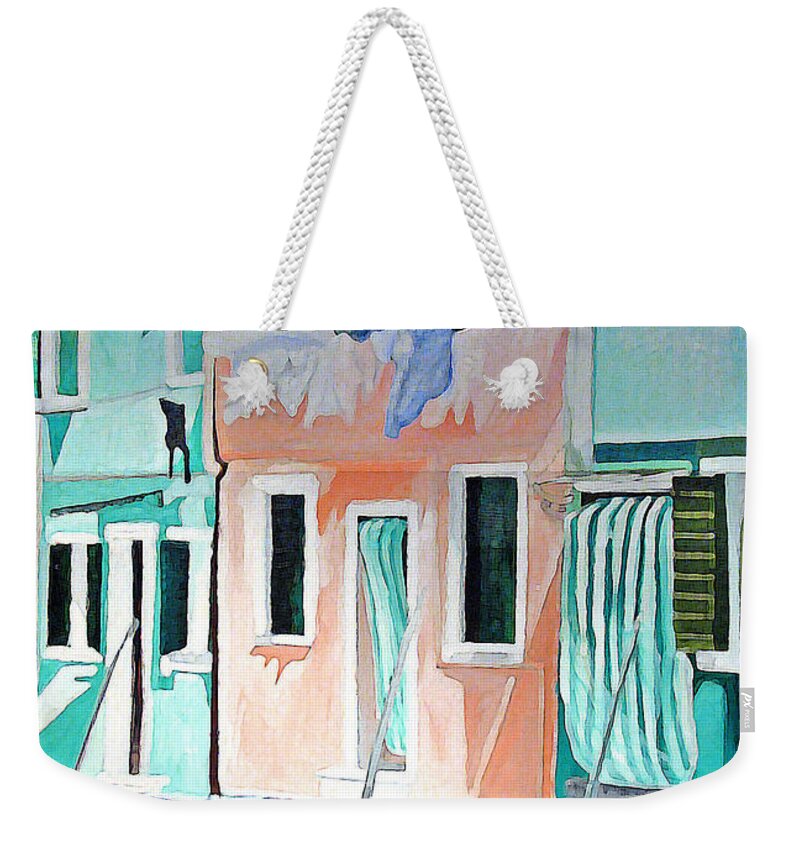 Italy Weekender Tote Bag featuring the painting A Day In Burrano by Patricia Arroyo