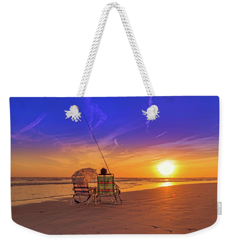 Topsail Weekender Tote Bag featuring the photograph A Fisherman's Life by Betsy Knapp