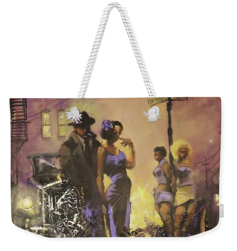 Gangsters Weekender Tote Bag featuring the painting A Gangsters Life by Tom Shropshire