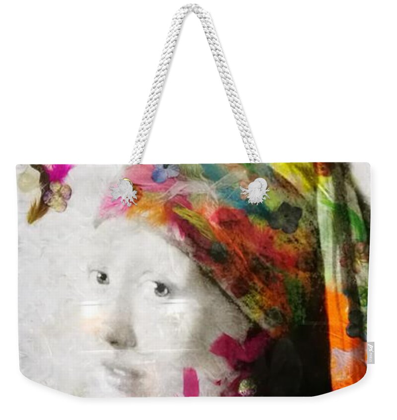 Johannes Vermeer Weekender Tote Bag featuring the photograph A girl with a pearl by Jarek Filipowicz