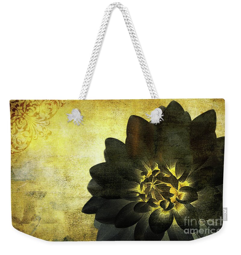 Dahlia Weekender Tote Bag featuring the photograph A Golden Heart by Anita Pollak