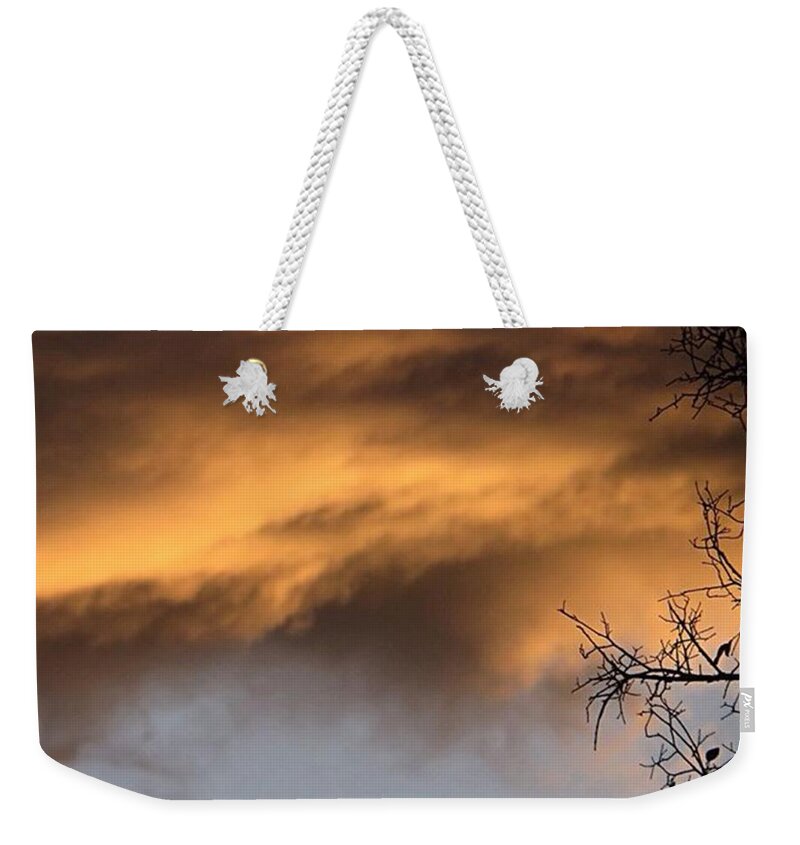 Sunsetlovers Weekender Tote Bag featuring the photograph A #halfandhalf Kind Of #texas #skyporn by Austin Tuxedo Cat