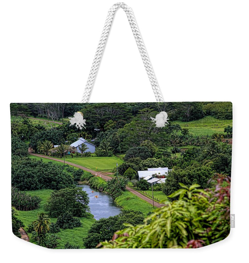 A Hanalei View Weekender Tote Bag featuring the photograph A Hanalei View by Bonnie Follett