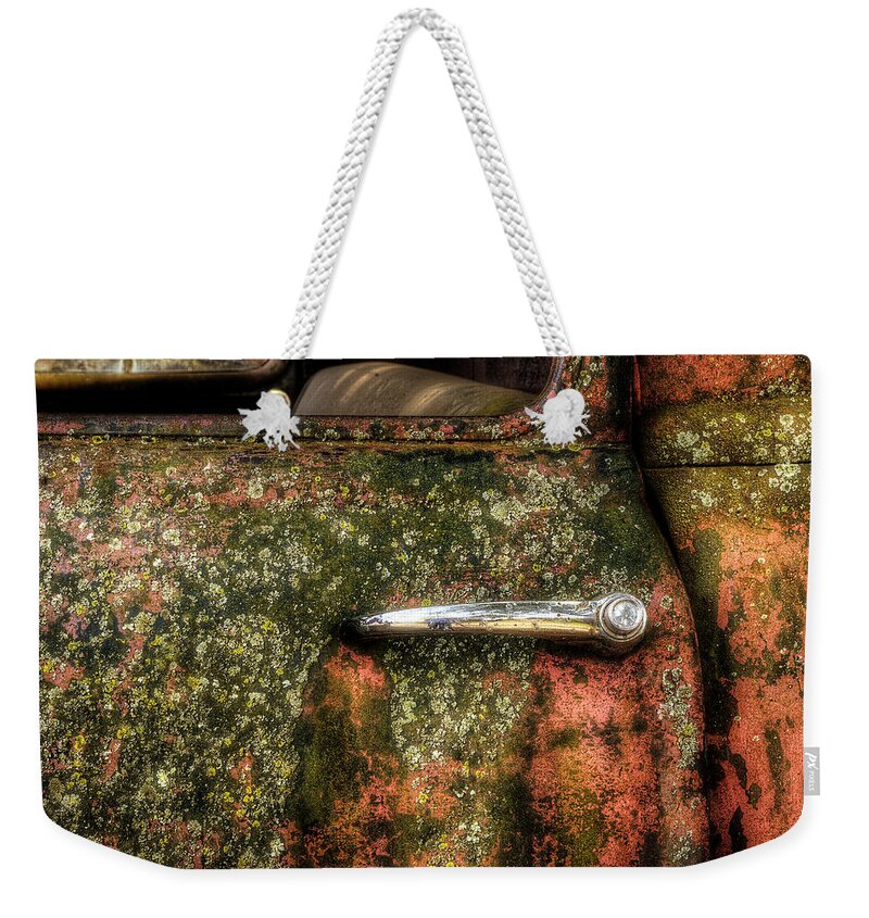 Truck Weekender Tote Bag featuring the photograph A Handle In Time by Mike Eingle