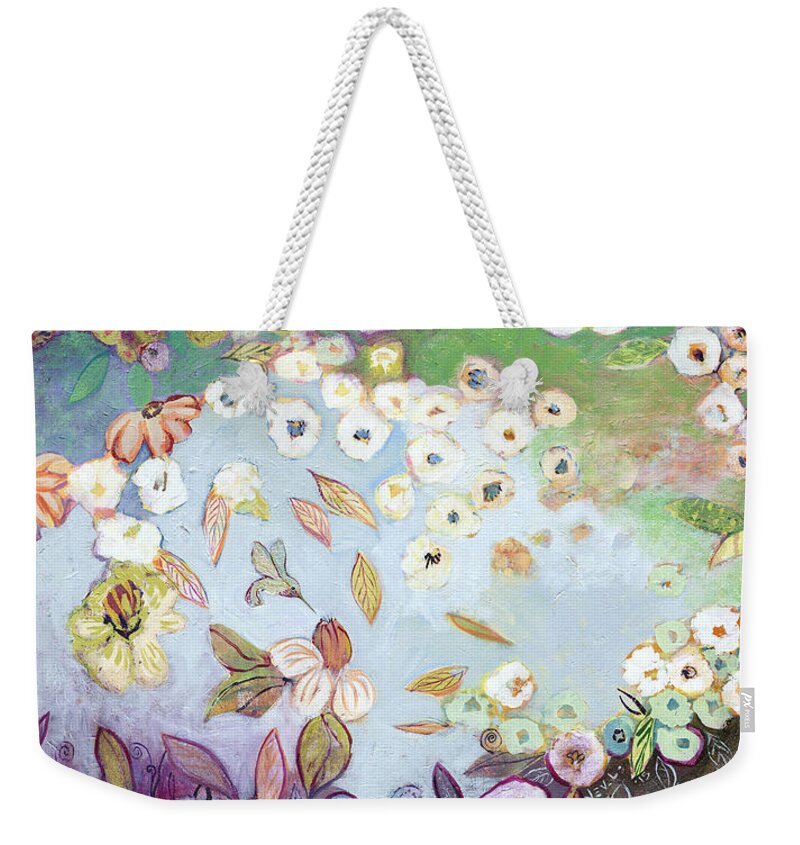 Hummingbird Weekender Tote Bag featuring the painting A Hidden Lagoon by Jennifer Lommers