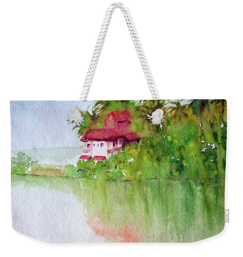 A House In Goa Weekender Tote Bag featuring the painting A house in Goa by Uma Krishnamoorthy
