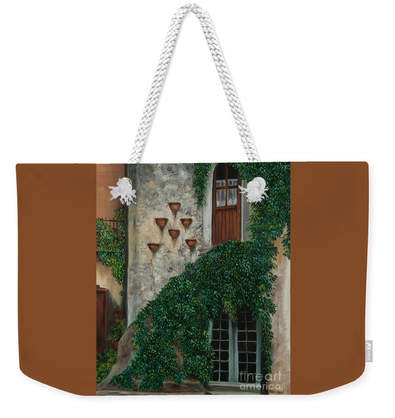 Italy Art Weekender Tote Bag featuring the painting A House of Vines by Charlotte Blanchard