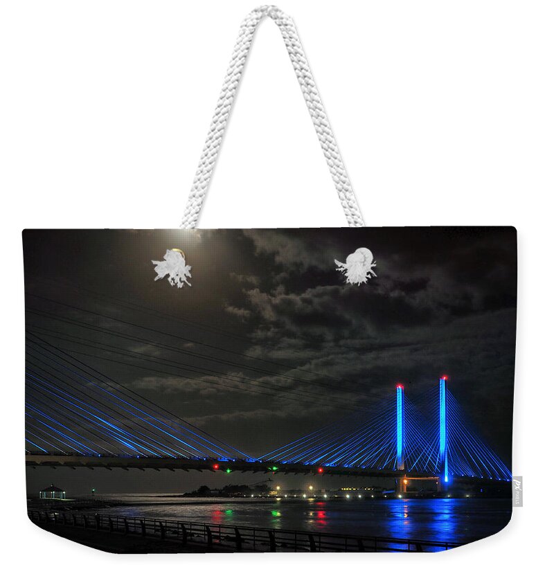 Full Moon Weekender Tote Bag featuring the photograph A Light From Above by Bill Swartwout