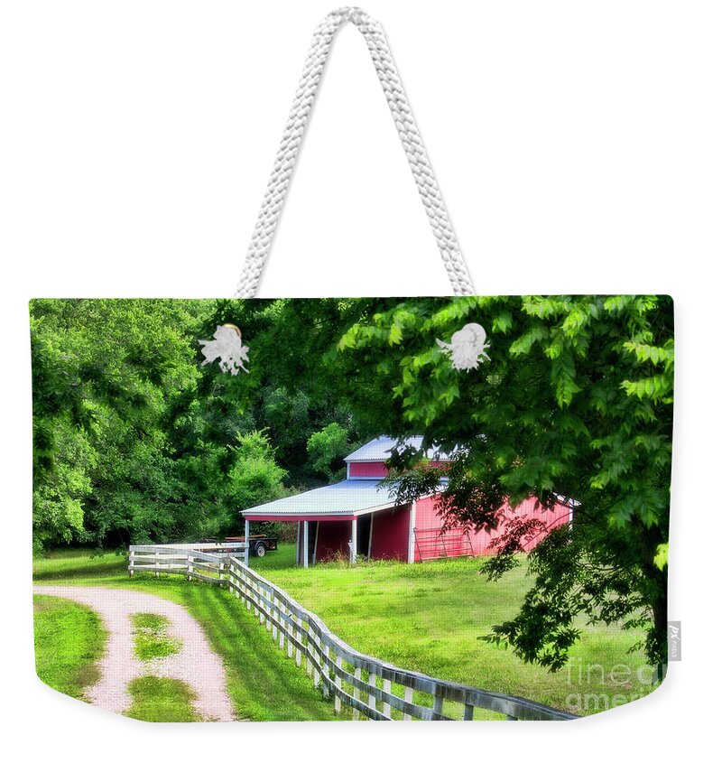 Shed Weekender Tote Bag featuring the photograph A Little Bit Country by Joan Bertucci