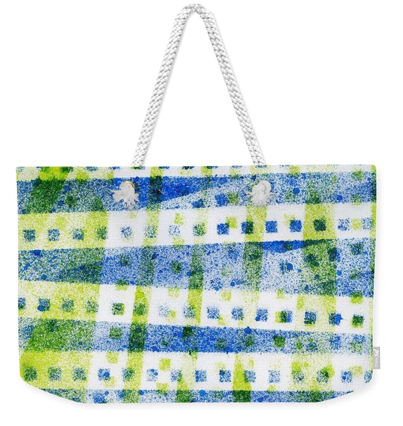 Lori Kingston Weekender Tote Bag featuring the mixed media A Little Bit of Chaos by Lori Kingston
