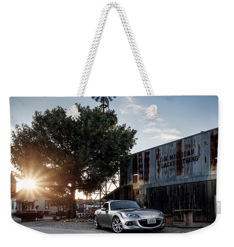 Automotive Weekender Tote Bag featuring the digital art Little Drop of Sunshine by Douglas Pittman