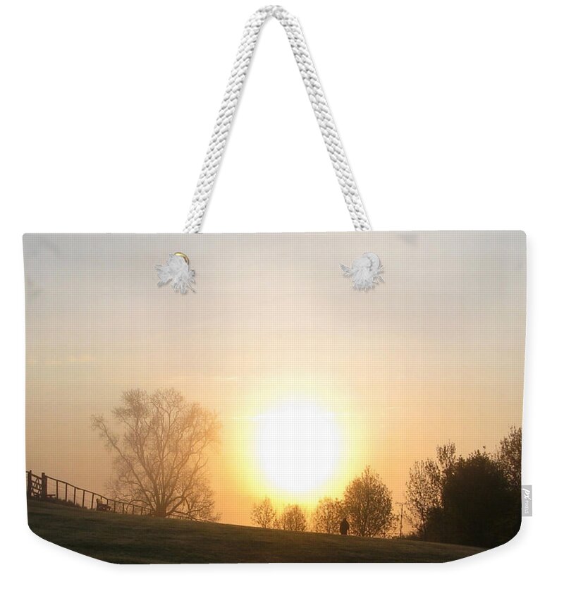 Photograph Weekender Tote Bag featuring the photograph A Misty Morning Walk by Charmaine Zoe