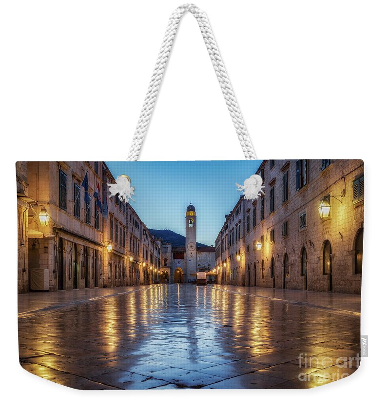 Dubrovnik Weekender Tote Bag featuring the photograph A Morning on Stradun by JR Photography