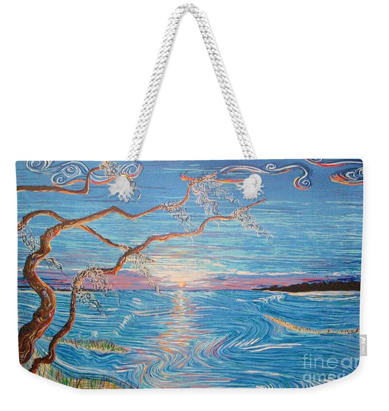 Waterscape Weekender Tote Bag featuring the painting A New Day Begins In Charleston by Stefan Duncan