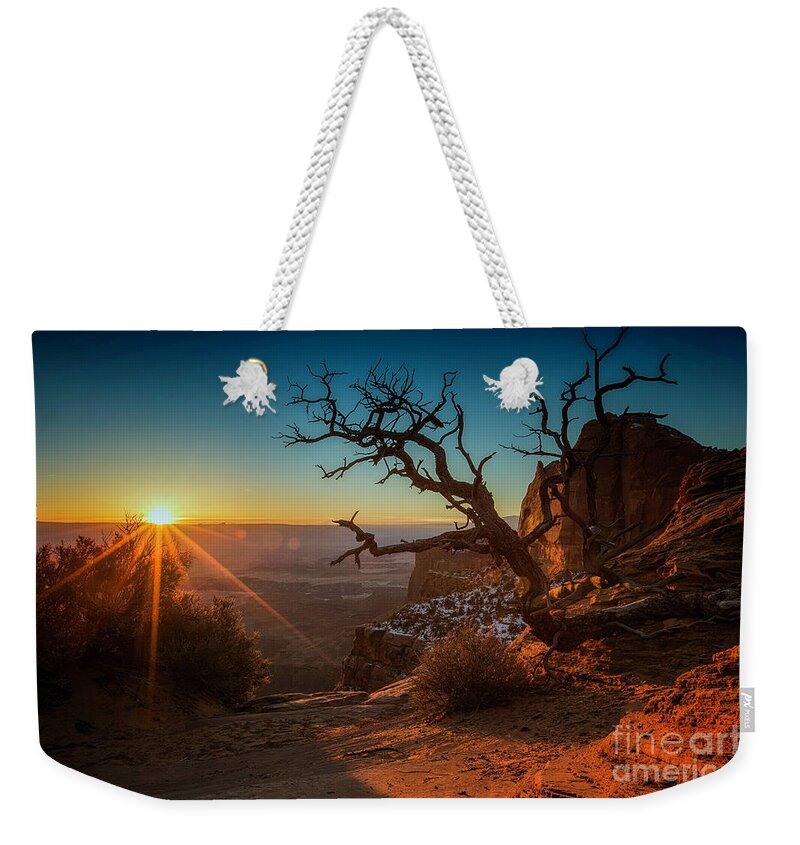 Moab Weekender Tote Bag featuring the photograph A New Day Dawns by Kristal Kraft