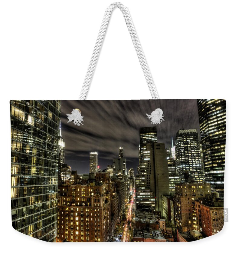 New York City Weekender Tote Bag featuring the photograph A New York City Night by Shawn Everhart