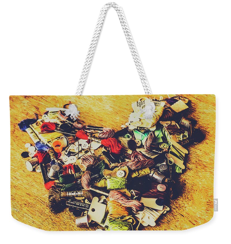 Patchwork Weekender Tote Bag featuring the photograph A patchwork heart by Jorgo Photography
