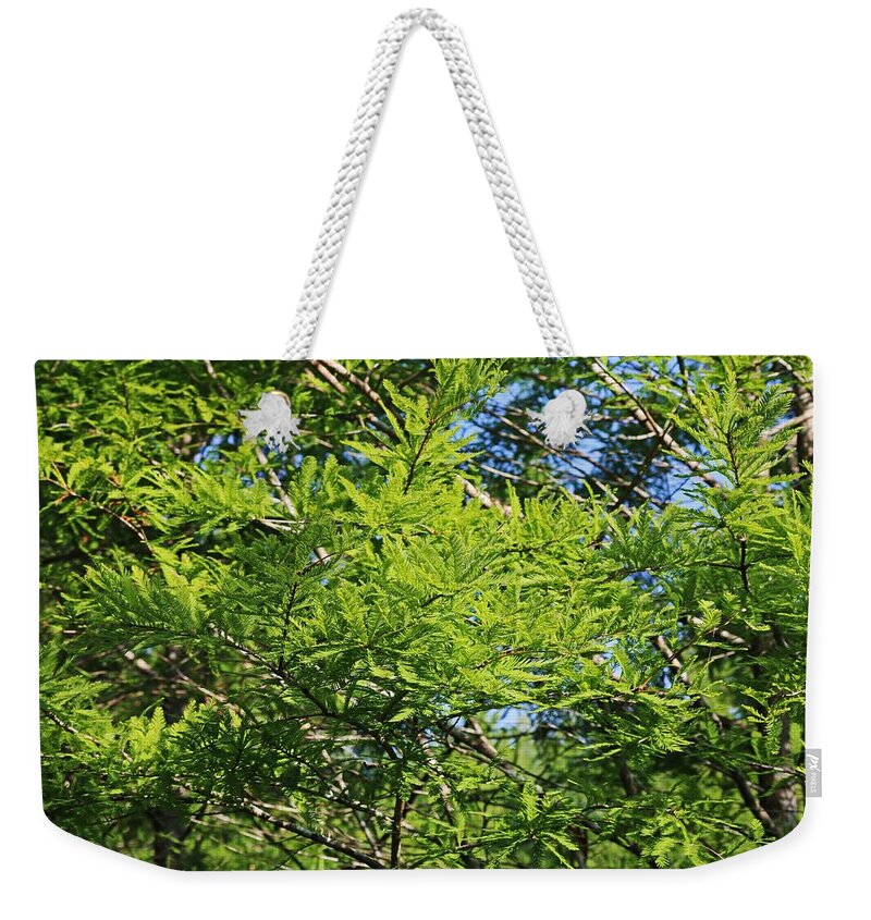 Green Weekender Tote Bag featuring the photograph A Peace of Green by Michiale Schneider