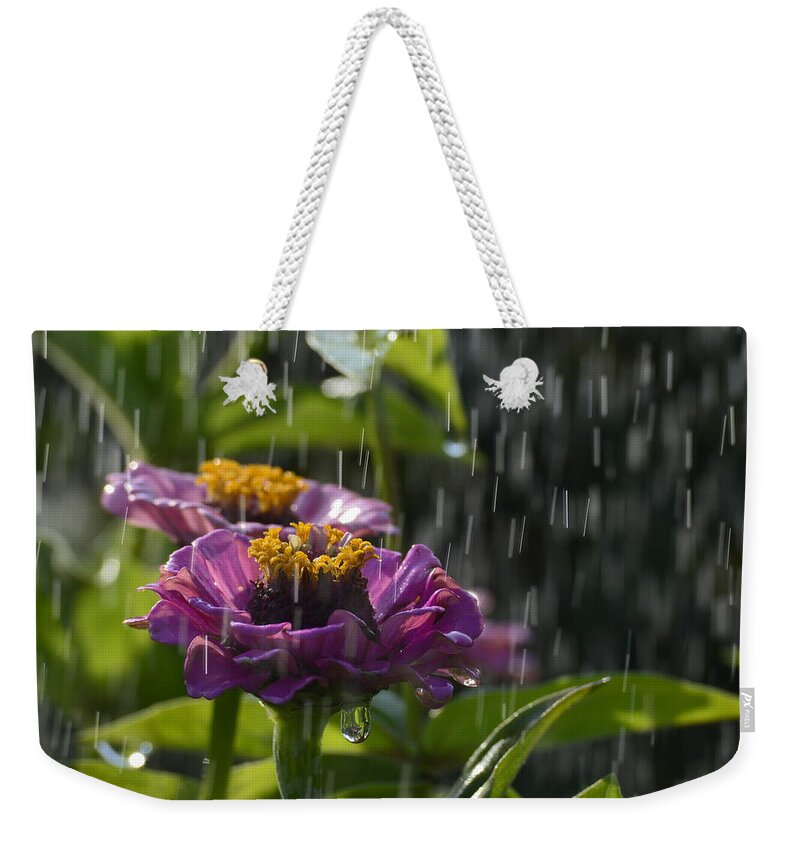Flowers Weekender Tote Bag featuring the photograph A Perfect Storm by Jewels Hamrick