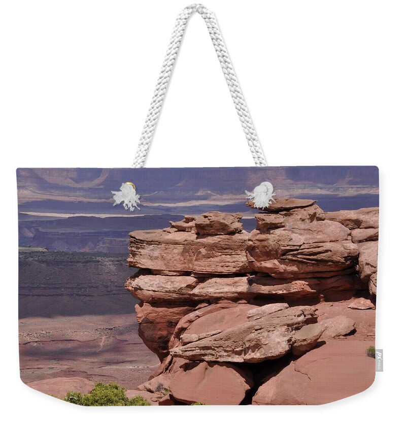Canyonlands National Park Weekender Tote Bag featuring the photograph A Pile of Rocks by Frank Madia