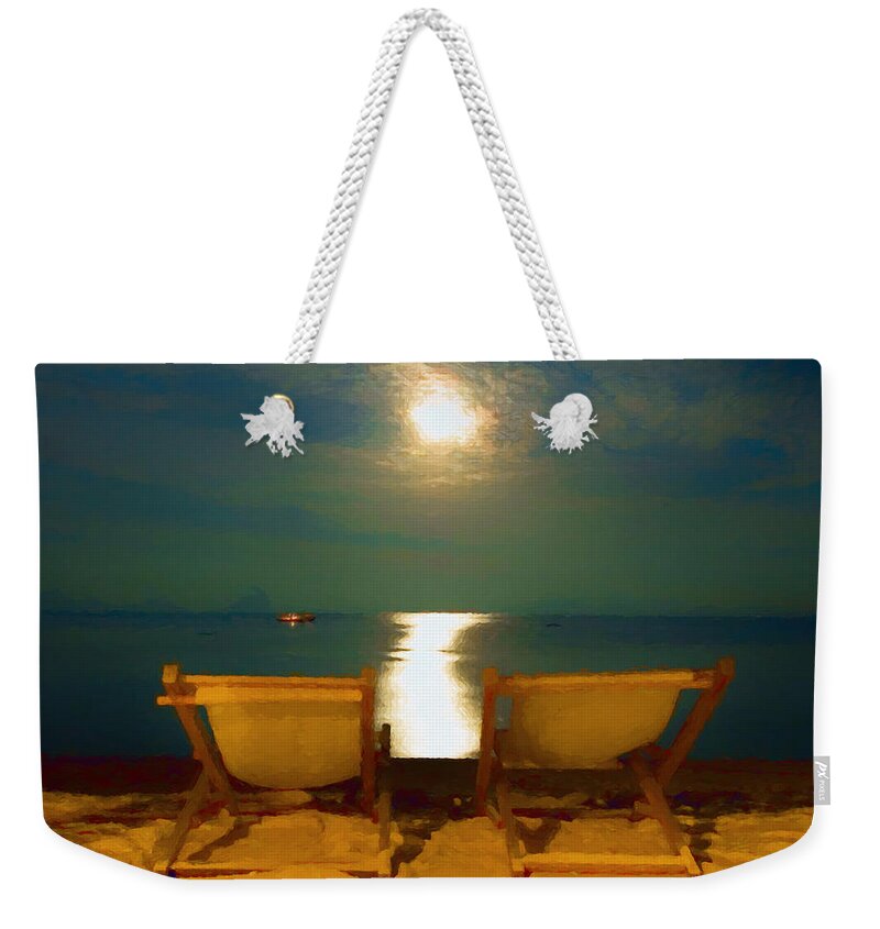 Beach Weekender Tote Bag featuring the digital art A Place For Romance by Ronald Bolokofsky
