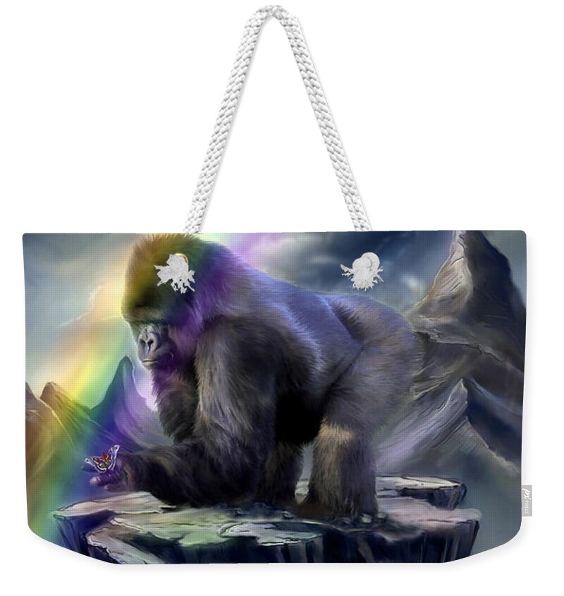 Silverback Gorilla Weekender Tote Bag featuring the mixed media A Place To Dream by Carol Cavalaris