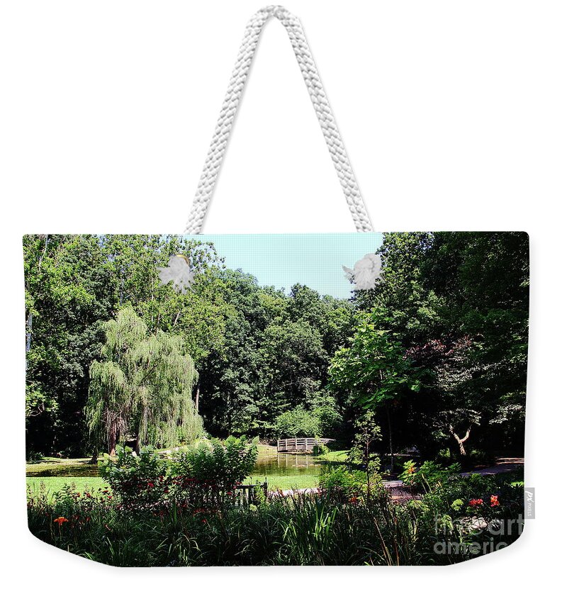 Jmu Arboretum Weekender Tote Bag featuring the photograph A Quiet Place by Allen Nice-Webb