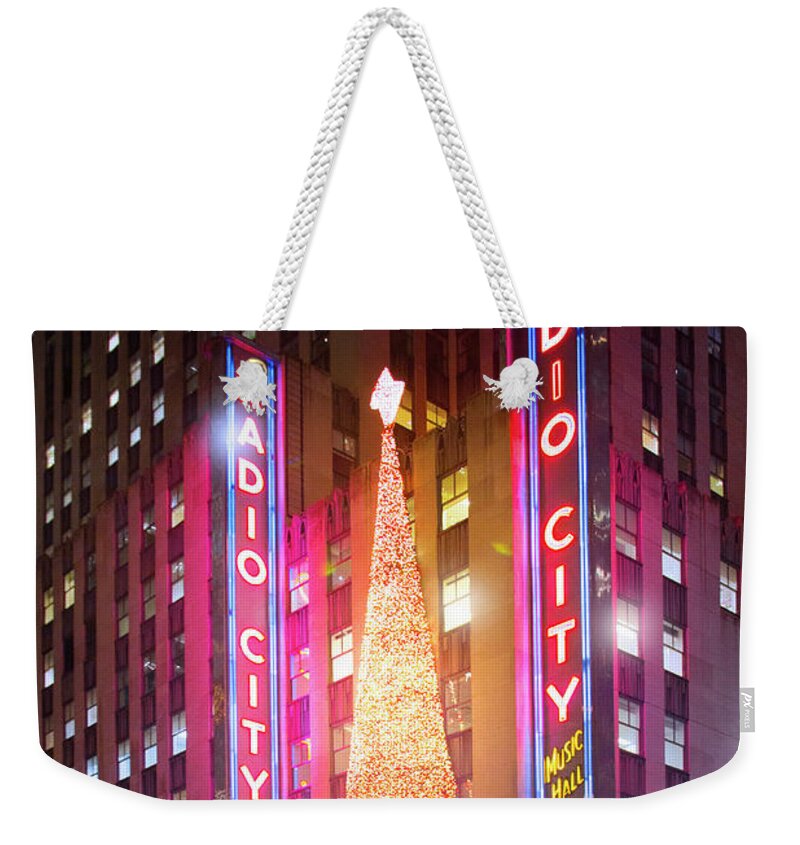 Radio City Music Hall Weekender Tote Bag featuring the photograph A Radio City Music Hall Christmas by Mark Andrew Thomas