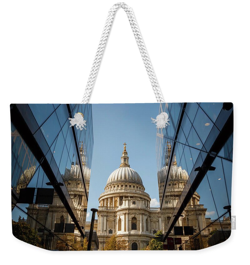 St Paul's Weekender Tote Bag featuring the photograph A Reflection on St' Paul's by Rick Deacon