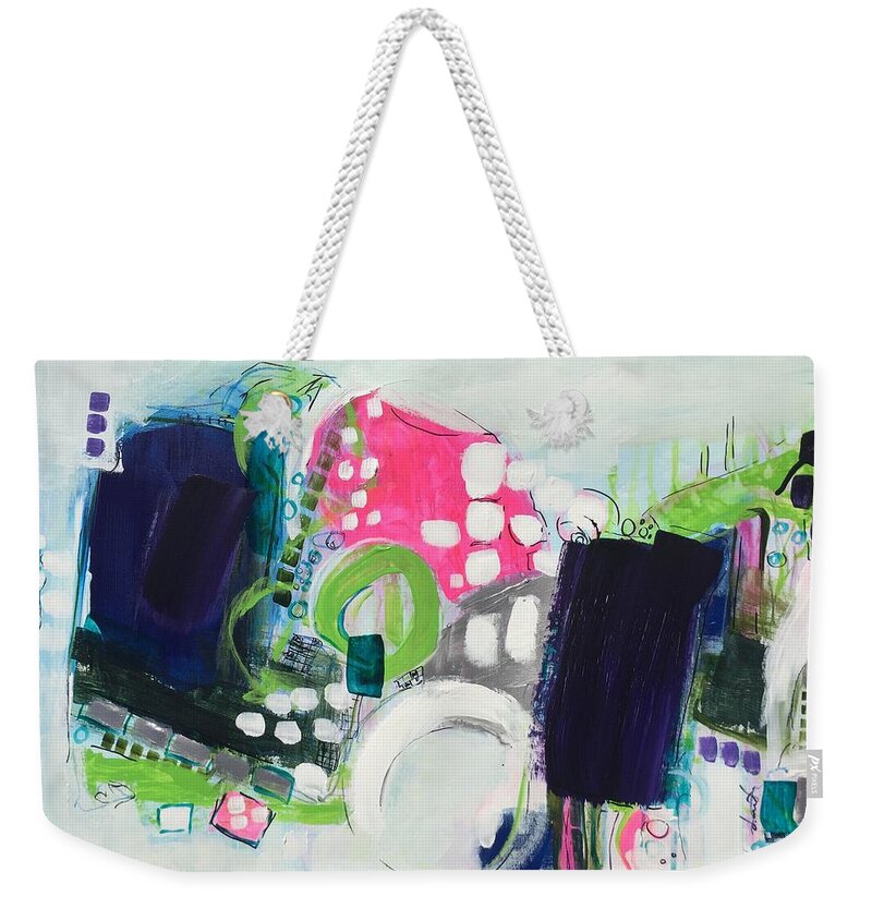 Hot Pink Weekender Tote Bag featuring the painting A Secret Whispered by Darlene Watson