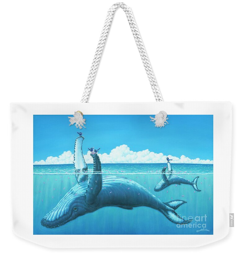 Humpback Whale Weekender Tote Bag featuring the painting A Small But Splendid Gesture by Elisabeth Sullivan