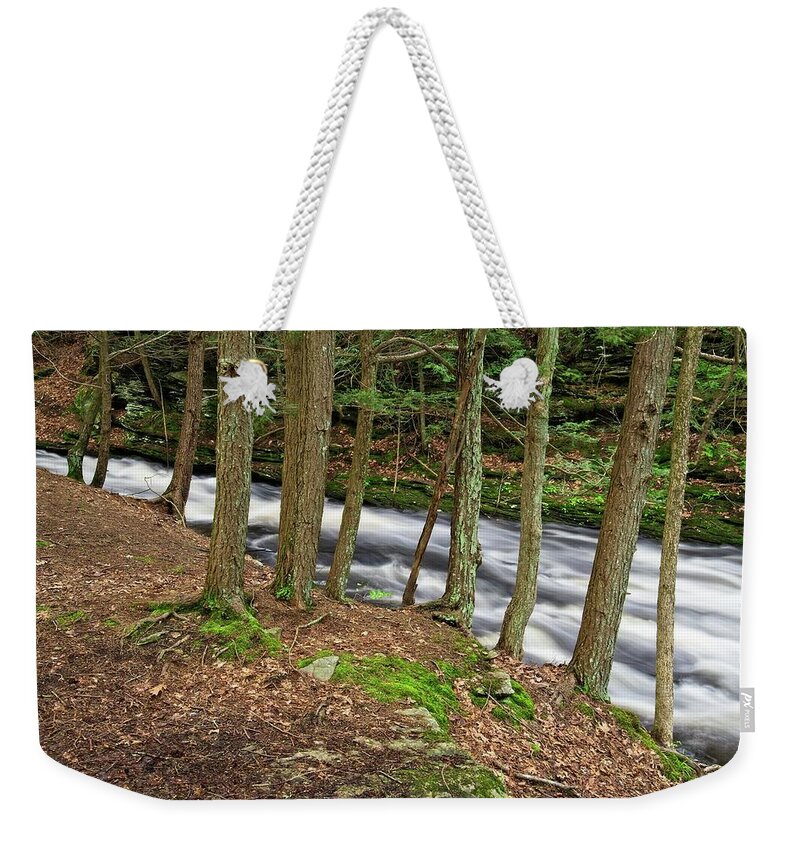 Waterfall Weekender Tote Bag featuring the photograph A Strollers View by Allan Van Gasbeck