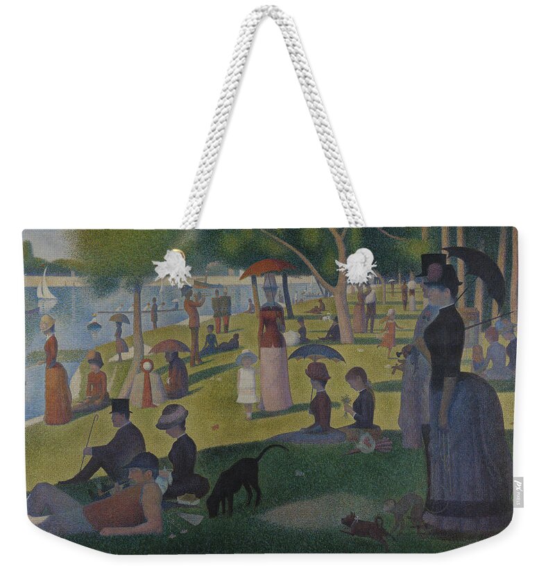 Georges-pierre Seurat Weekender Tote Bag featuring the painting A Sunday Afternoon on the Island of La Grande Jatte by Georges-Pierre Seurat