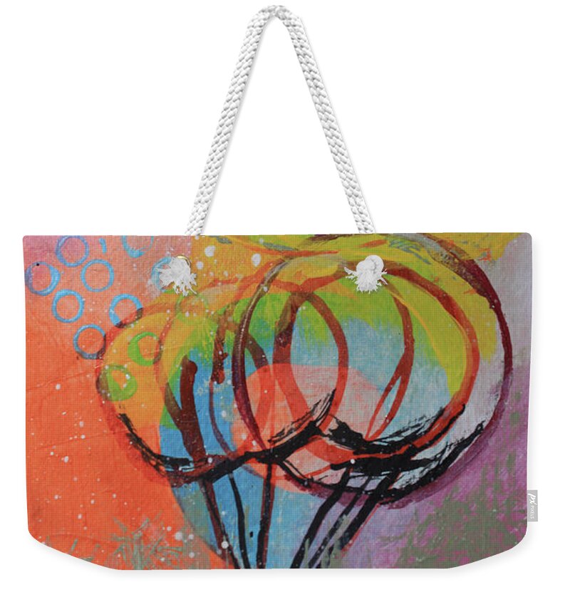 Bright Weekender Tote Bag featuring the mixed media A Sunny Day by April Burton
