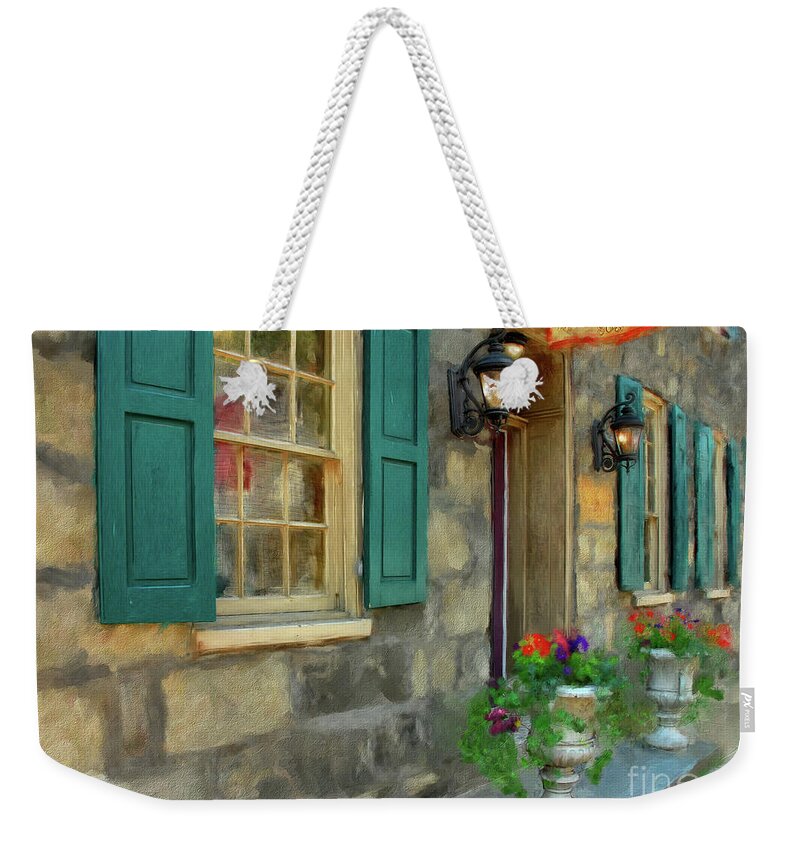 Architecture Weekender Tote Bag featuring the digital art A Victorian Tea Room by Lois Bryan