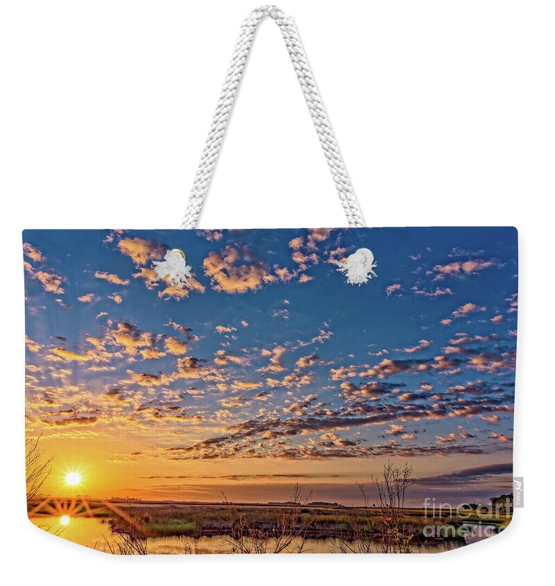 Sunrises Weekender Tote Bag featuring the photograph A Wildlife Paradise Marvel Sunrise by DB Hayes