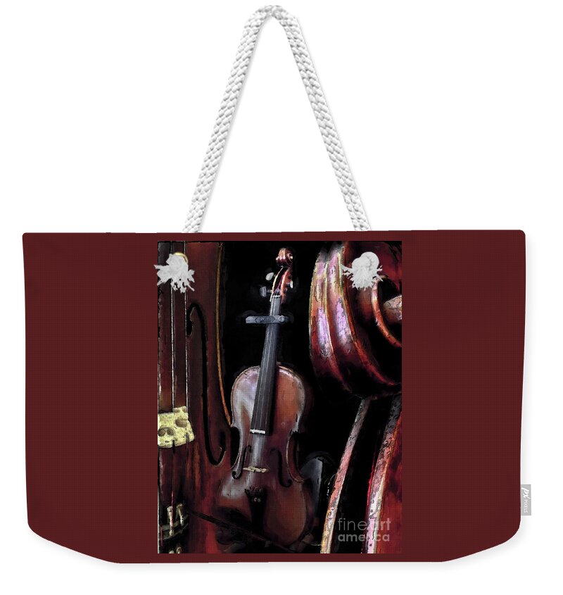 Violin Weekender Tote Bag featuring the photograph A45 by Tom Griffithe