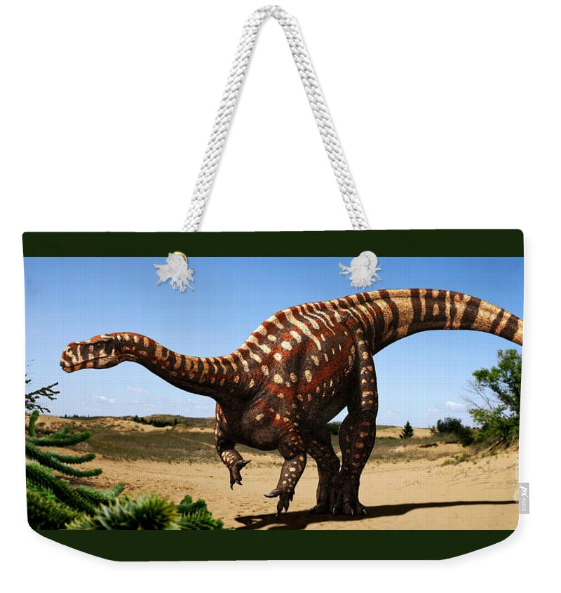 Aardonyx Weekender Tote Bag featuring the digital art Aardonyx by Julius Csotonyi
