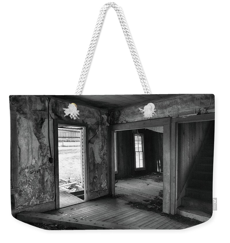 Black And White Weekender Tote Bag featuring the photograph Abandoned #2 by Bonnie Bruno
